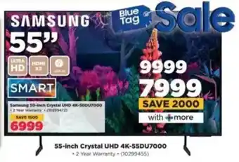 HiFi Corp SAMSUNG 55-inch Crystal UHD 4K-55DU7000 offer