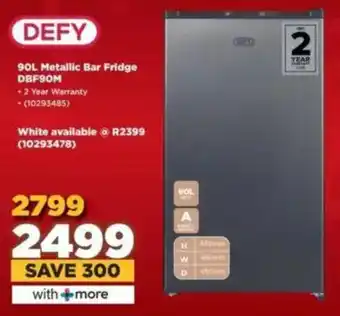 HiFi Corp DEFY Metallic Bar Fridge DBF90M offer