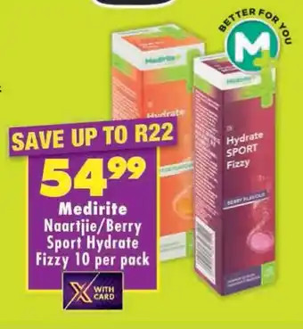 Shoprite Medirite Naartjie/Berry Sport Hydrate Fizzy offer