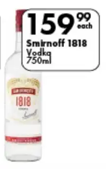 Liquor City Smirnoff 1818 Vodka offer