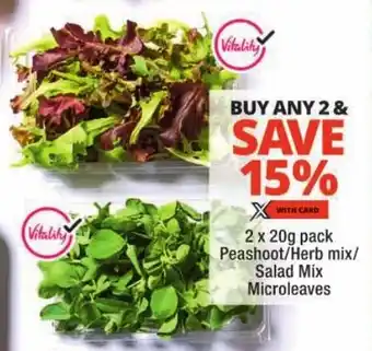 Checkers Peashoot/Herb mix/ Salad Mix Microleaves offer