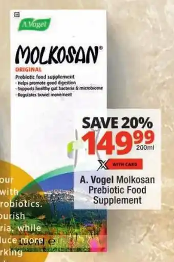 Checkers A. Vogel Molkosan Prebiotic Food Supplement offer