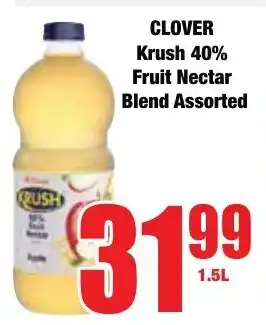 Boxer Superstores CLOVER Krush 40% Fruit Nectar Blend Assorted offer