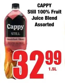 Boxer Superstores CAPPY Still 100% Fruit Juice Blend Assorted offer