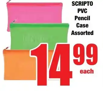 Boxer Superstores SCRIPTO PVC Pencil Case Assorted offer