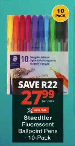 Checkers Staedtler Fluorescent Ballpoint Pens offer