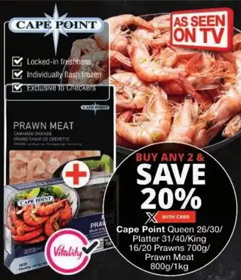 Checkers Cape Point Queen/ Platter/ King Prawns/ Prawn Meat offer