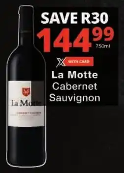 Checkers La Motte Cabernet Sauvignon offer