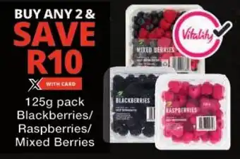 Checkers Blackberries/ Raspberries/ Mixed Berries offer