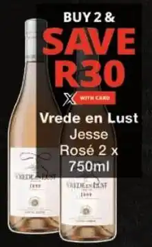 Checkers Vrede en Lust Jesse Rosé offer