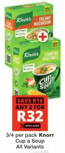 Checkers Knorr Cup a Soup All Variants offer