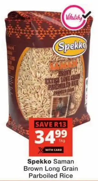 Checkers Spekko Saman Brown Long Grain Parboiled Rice offer