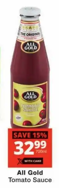 Checkers All Gold Tomato Sauce offer