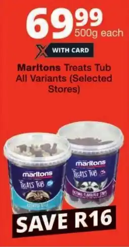 Checkers Marltons Treats Tub All Variants offer