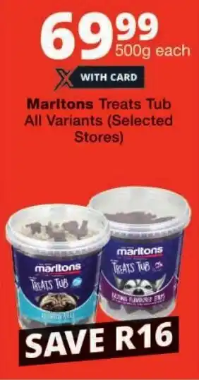 Checkers Marltons Treats Tub All Variants offer