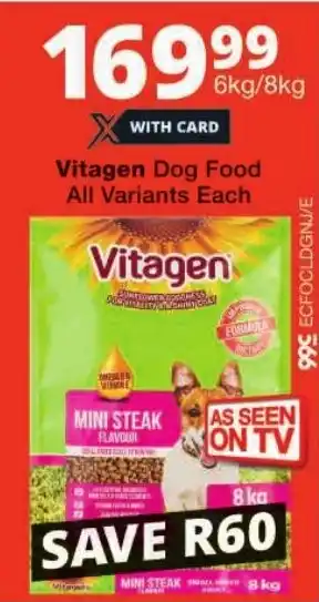 Checkers Vitagen Dog Food All Variants Each offer