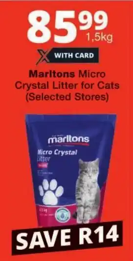 Checkers Marltons Micro Crystal Litter for Cats offer