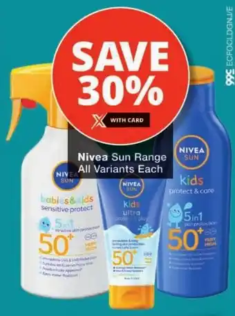 Checkers Nivea Sun Range All Variants Each offer