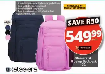 Checkers Steelers XL Ripstop Backpack offer