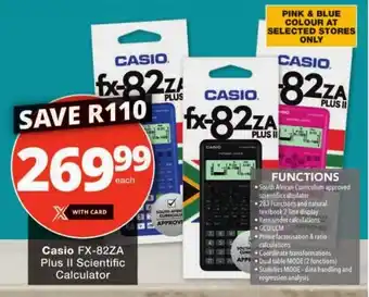 Checkers Casio FX-82ZA Plus II Scientific Calculator offer