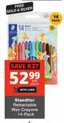 Checkers Staedtler Retractable Wax Crayons offer