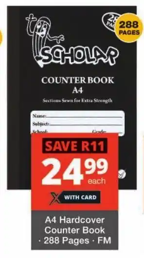 Checkers A4 Hardcover Counter Book offer