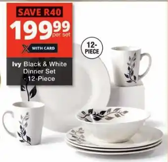 Checkers Ivy Black & White Dinner Set offer