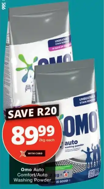 Checkers Omo Auto Comfort/Auto Washing Powder offer