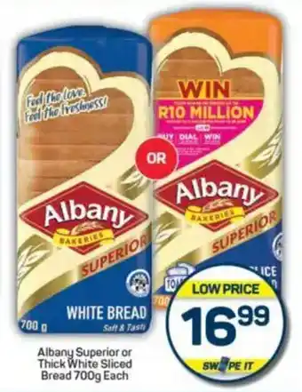 Pick n Pay Albany Superior or Thick White Sliced Bread offer