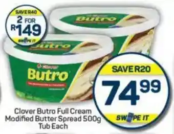 Pick n Pay Clover Butro Full Cream Modified Butter Spread Tub offer