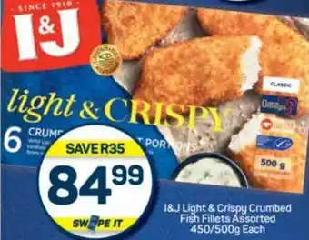 Pick n Pay I&J Light & Crispy Crumbed Fish Fillets Assorted offer