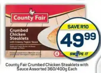 Pick n Pay County Fair Crumbed Chicken Steaklets with Sauce Assorted offer