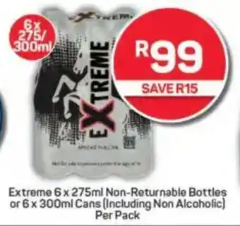 Pick n Pay Extreme Non-Returnable Bottles or Cans (Including Non Alcoholic) Per Pack offer