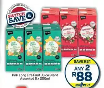 Pick n Pay PnP Long Life Fruit Juice Blend Assorted offer