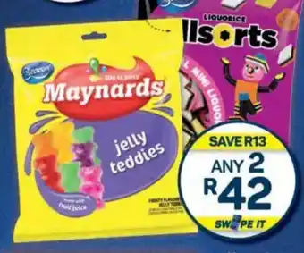 Pick n Pay Maynards Gummies, Jellies or Chews or Beacon Liquorice Allsorts Assorted offer