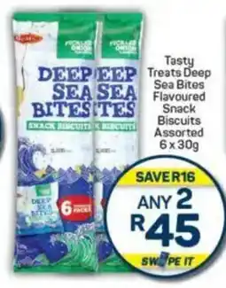 Pick n Pay Tasty Treats Deep Sea Bites Flavoured Snack Biscuits Assorted offer