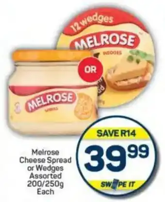 Pick n Pay Melrose Cheese Spread or Wedges Assorted offer