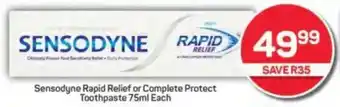 Pick n Pay Sensodyne Rapid Relief or Complete Protect Toothpaste offer