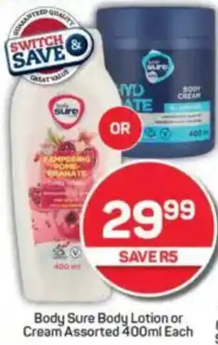 Pick n Pay Body Sure Body Lotion or Cream Assorted offer