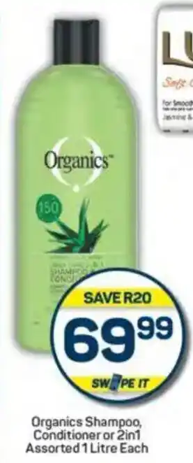 Pick n Pay Organics Shampoo, Conditioner or 2in1 Assorted offer