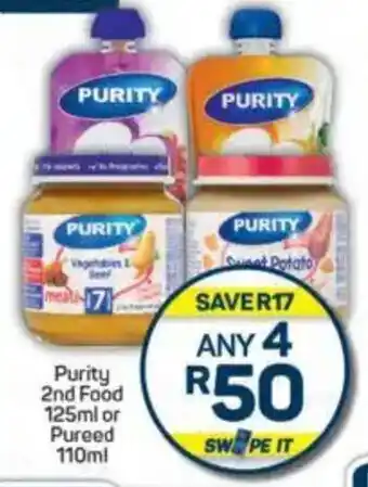 Pick n Pay Purity 2nd Food or Pureed offer