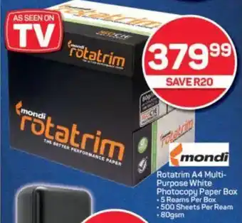 Pick n Pay Mondi Rotatrim A4 Multi- Purpose White Photocopy Paper Box offer