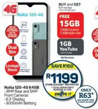 Pick n Pay Nokia 120-4G 64GB offer