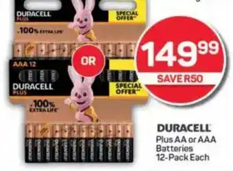 Pick n Pay DURACELL Plus AA or AAA Batteries offer