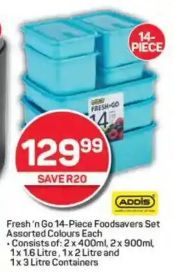 Pick n Pay ADDIS Fresh 'n Go Foodsavers Set Assorted Colours Each offer