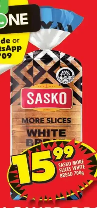 Shoprite Sasko more slices white bread offer