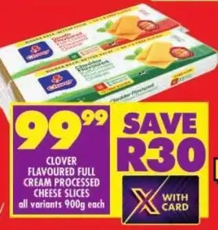 Shoprite Clover flavoured full cream processed cheese slices all variants offer