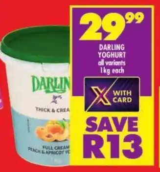 Shoprite Darling yoghurt all variants offer