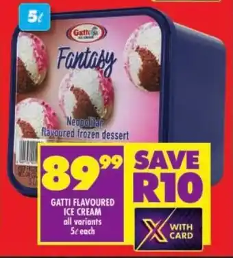 Shoprite Gatti flavoured ice cream all variants offer