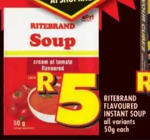 Shoprite Ritebrand flavoured instant soup all variants offer